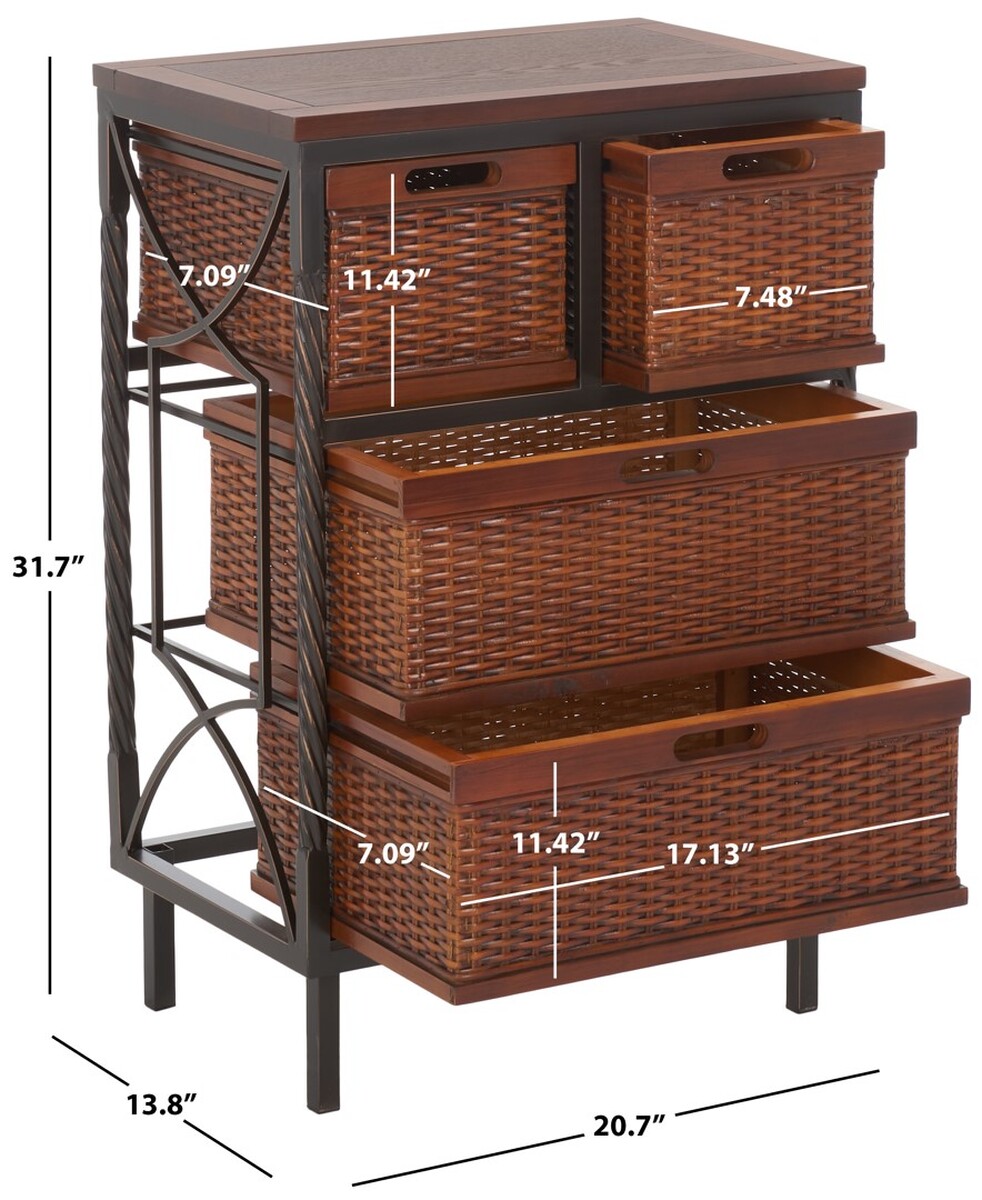 wicker drawer unit on Amh6511a Storage Furniture Furniture By Safavieh