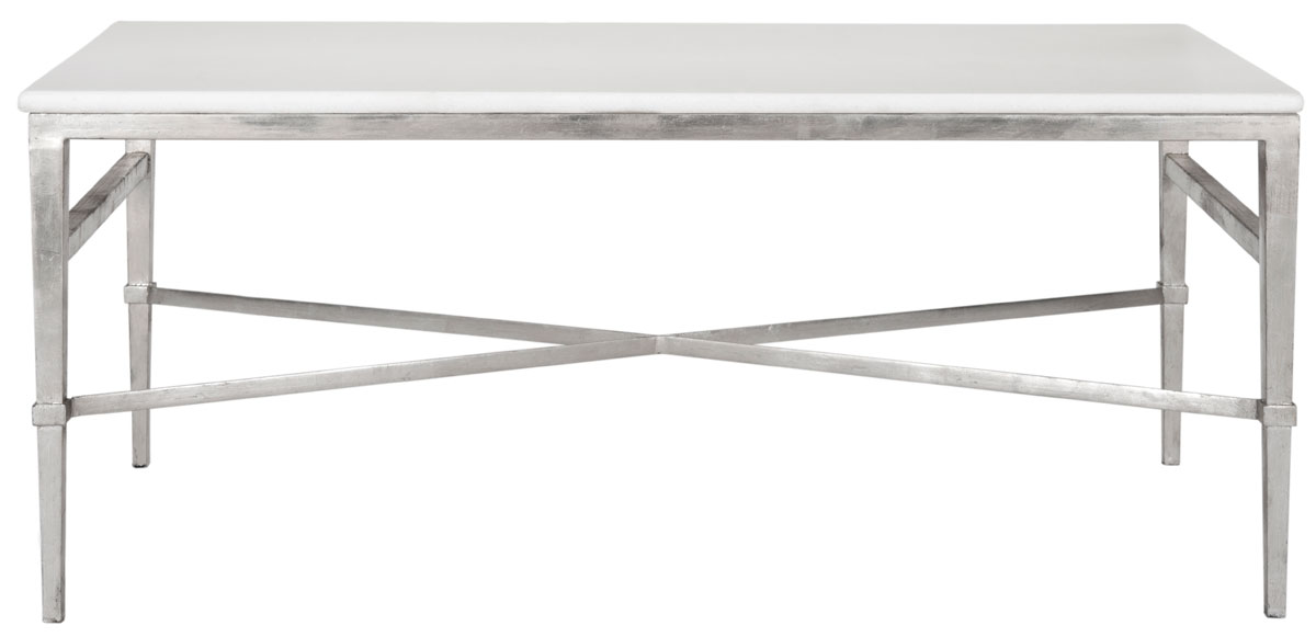 Safavieh Couture Marble Top Metal Coffee Table Acker White Marble Cocktail Table Amh8302a Safavieh Couture