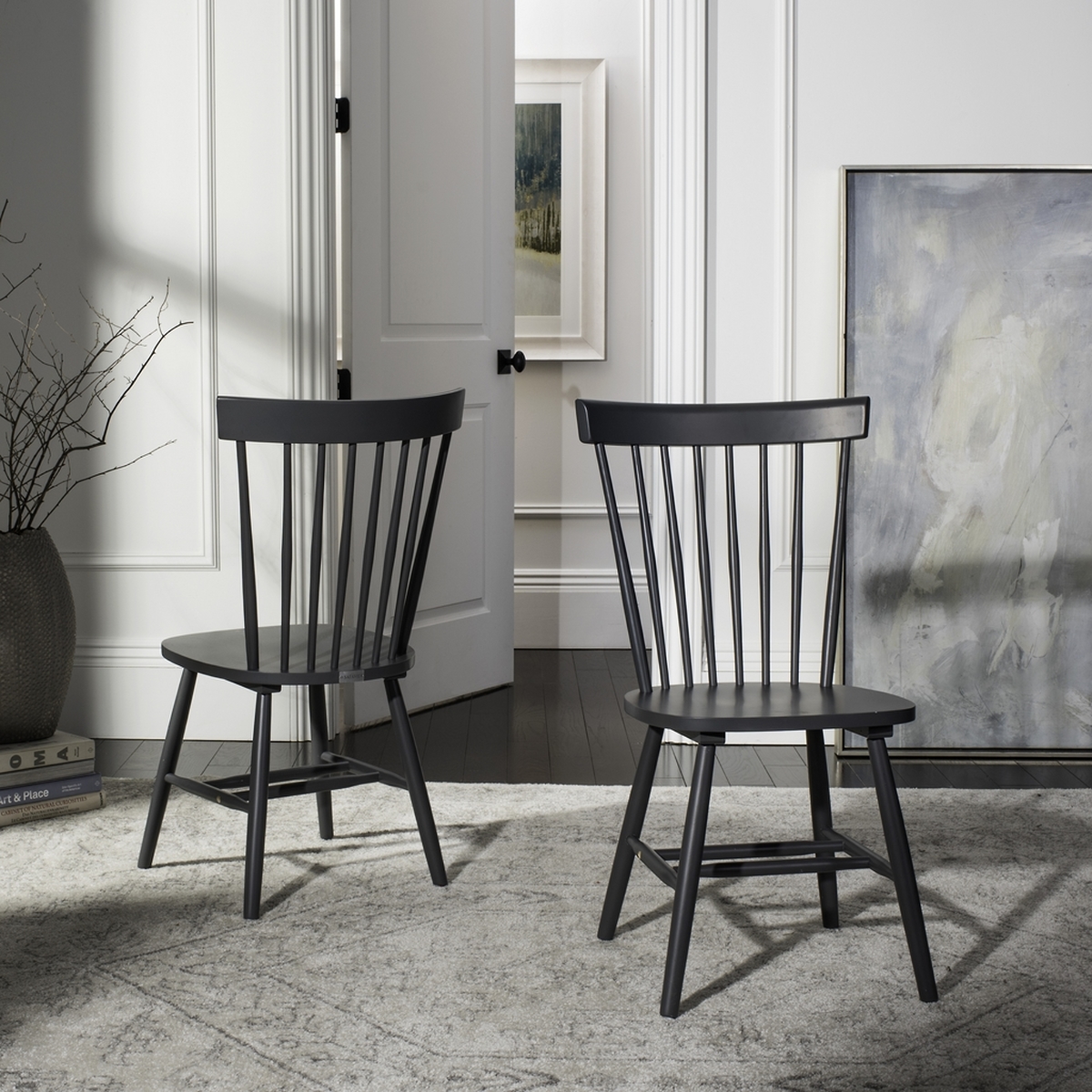 Set of 2 Safavieh Home Parker Navy Blue Spindle Dining Chair