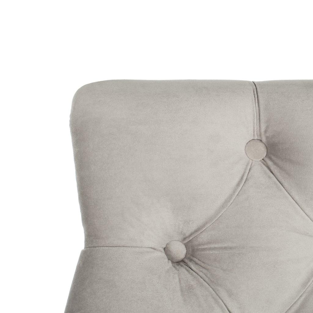 Bst6304b Set2 Bar Stools Furniture By Safavieh This Modern Wingback Bar Stool Transforms Any Meal Into A Fine Dining Experience Crafted With Tufted Grey Velvet And Polished Chrome Nailhead Detail