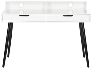 cairo mid century retro two drawer high gloss writing desk item fox2226a color white black - Black Writing Desk cairo mid century retro two drawer high gloss writing desk item fox2226a color white black - Black Writing Desk