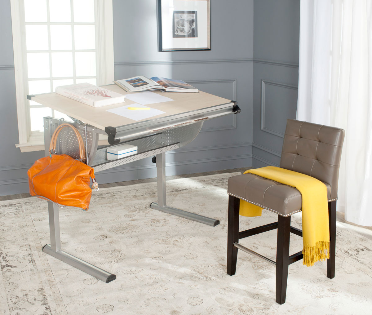Fox2216a Desks Furniture By Safavieh Emerson Writing Desk Fox2216a Desks