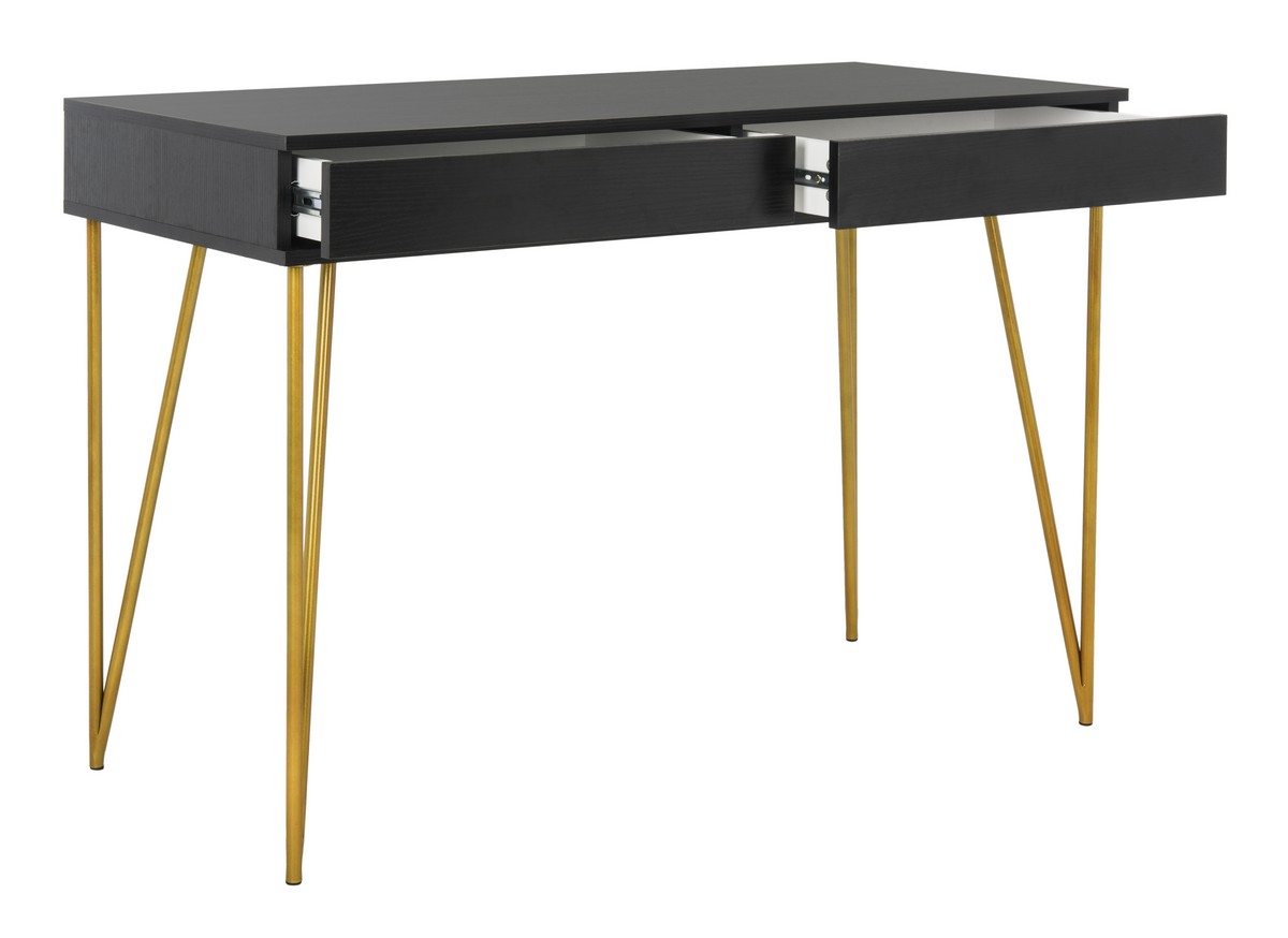 Fox2238b Desks Furniture By Safavieh Color Black Gold