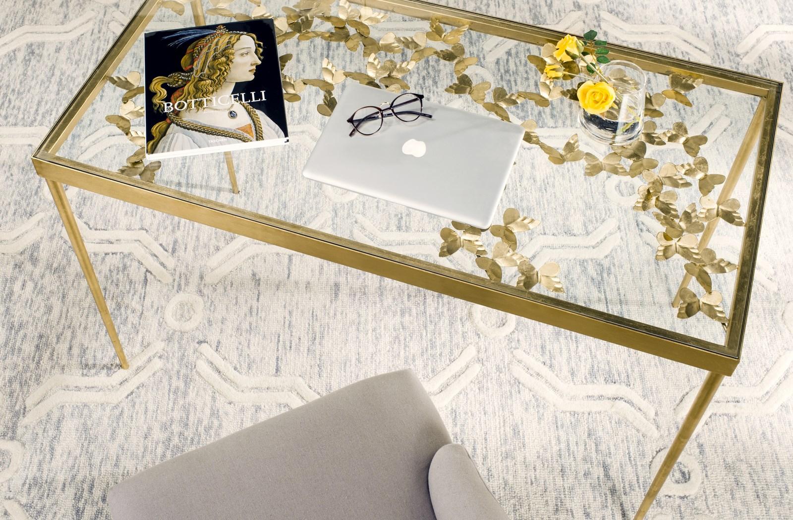 Fox2588a Desks Furniture By Safavieh Rosalia Erfly Desk Fox2588a Desks Color Antique Gold Leaf