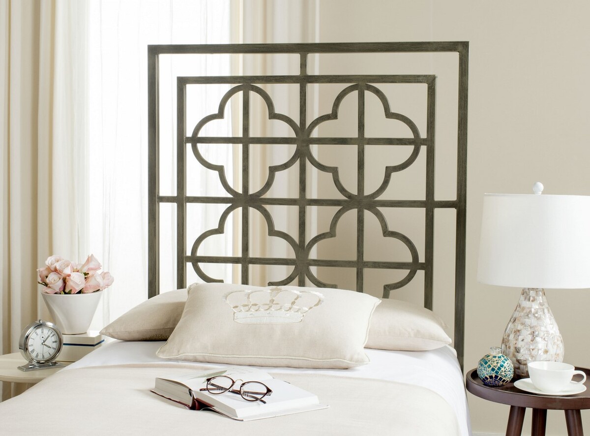Lucinda French Silver Metal Headboard Headboards Furniture By Safavieh Lucinda French Silver Metal Headboard Headboards