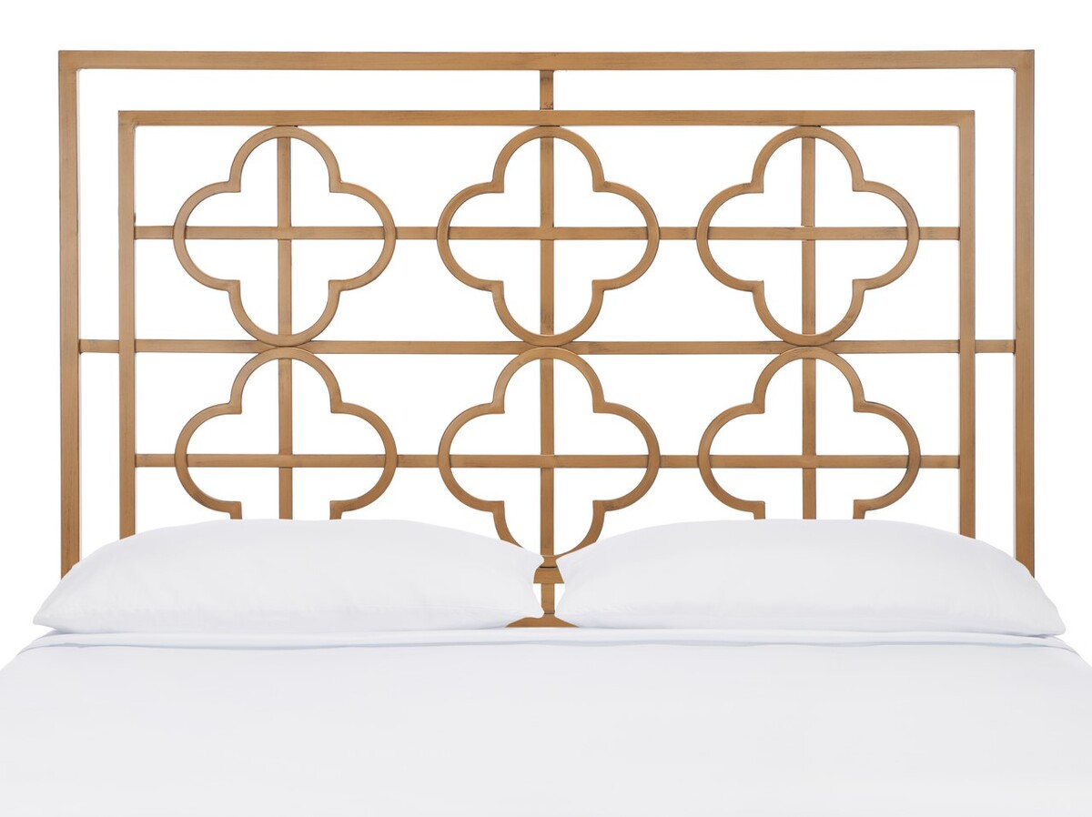 Lucinda Antique Gold Metal Headboard Headboards Furniture by Safavieh