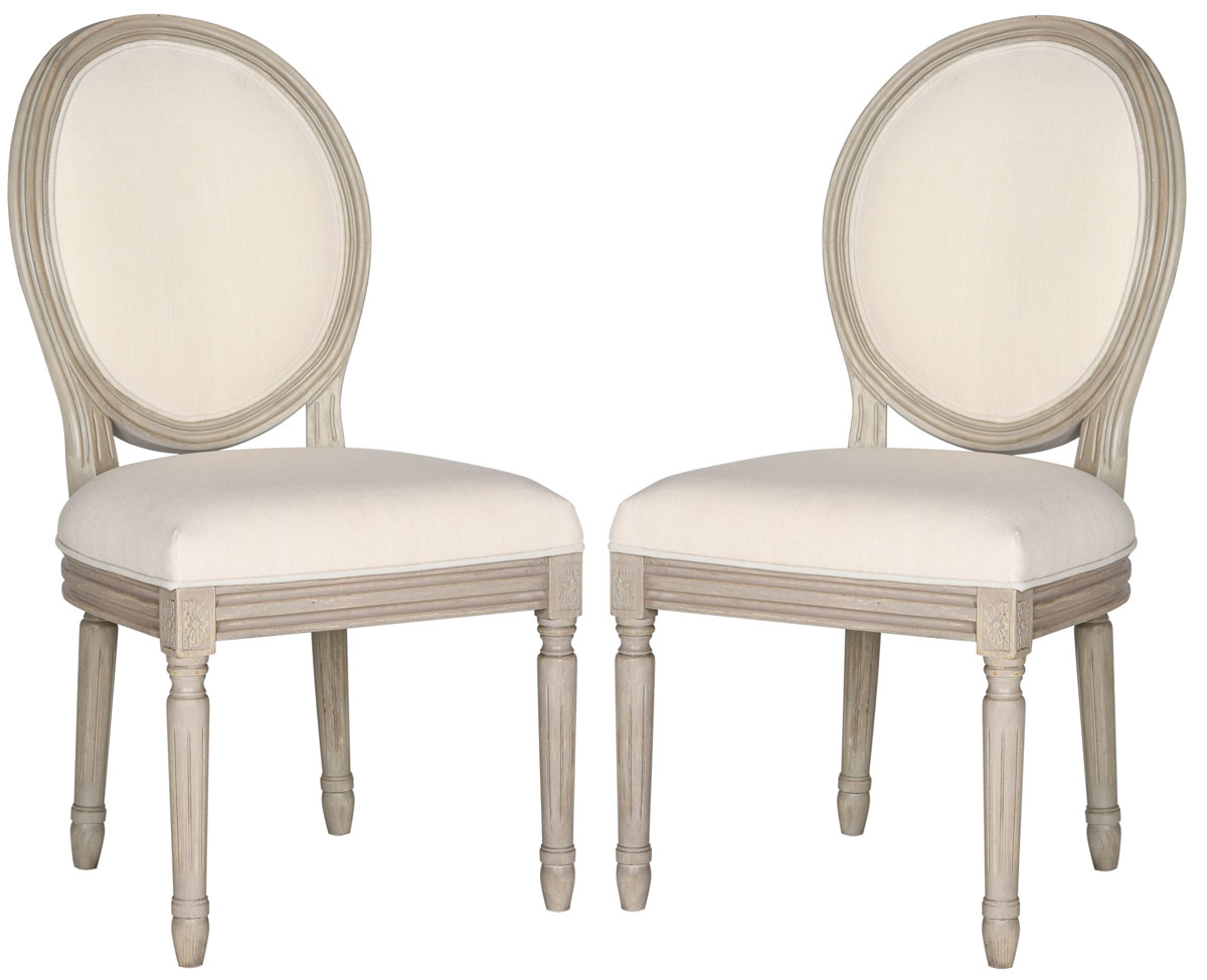 Fox6228h Set2 Dining Chairs Furniture By Safavieh Holloway 19 H French Brasserie Linen Oval Side Chair Fox6228h Set2 Dining Chairs