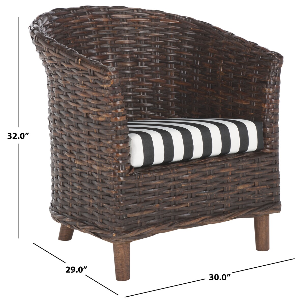 Rattan Barrel Chair Safavieh Com