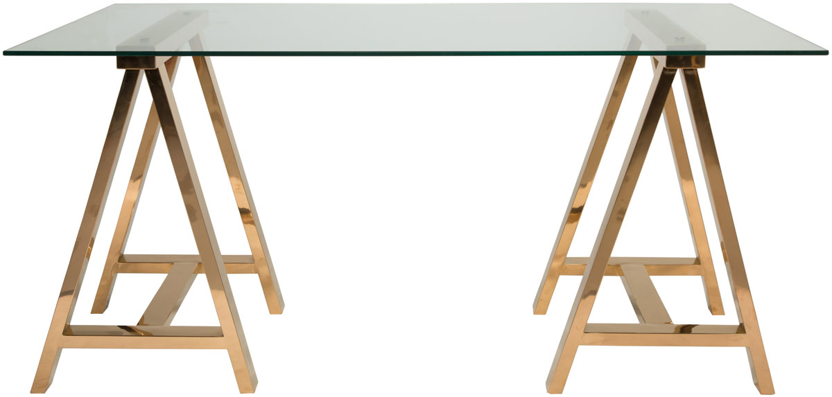 Safavieh Couture Geometric Metal Gl Desk Fox9021a