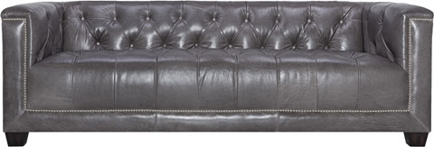 Contemporary Leather Tufted Nailhead Sofa Safavieh Knt4048a