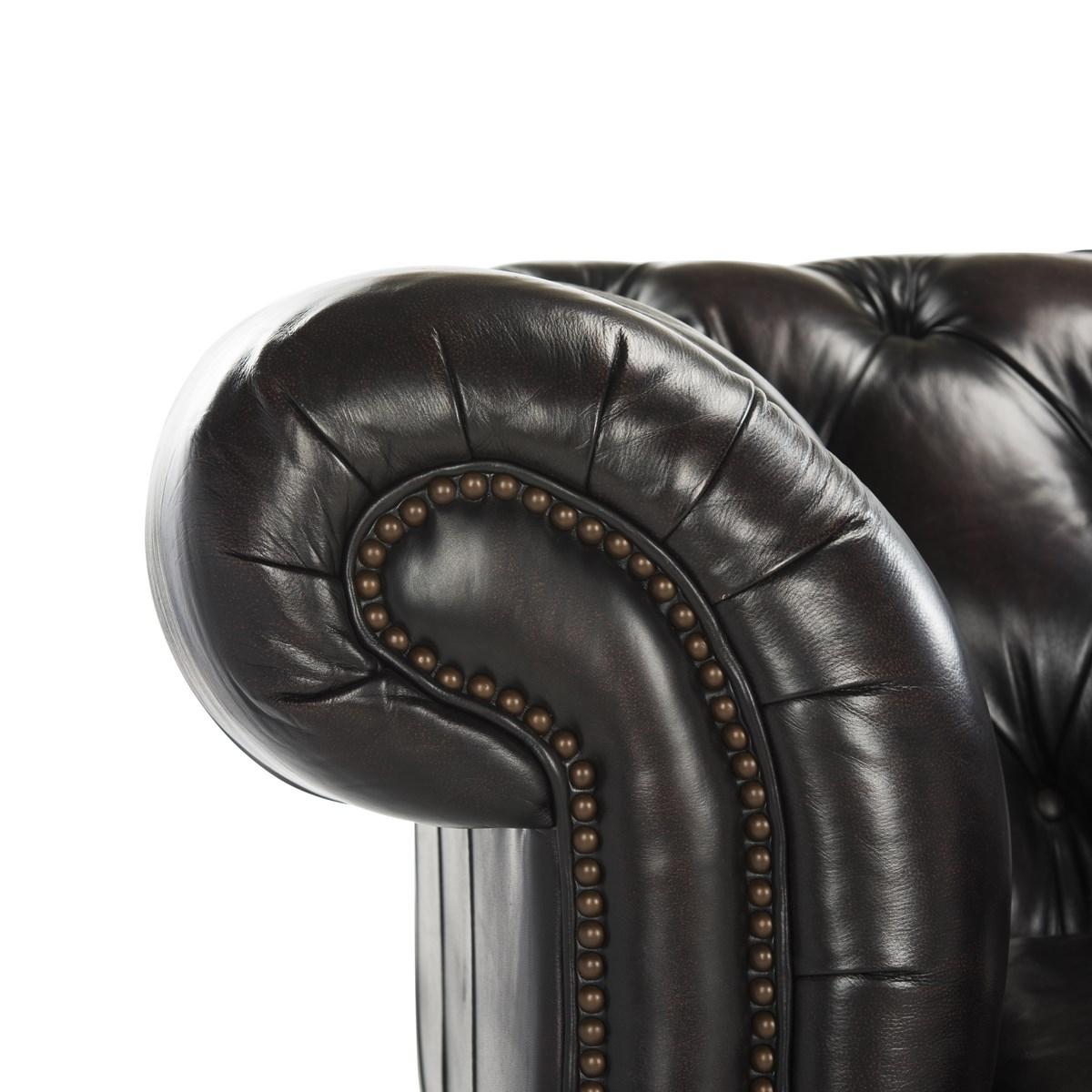 Classic Tufted Leather Nailhead Sofa Safavieh Com