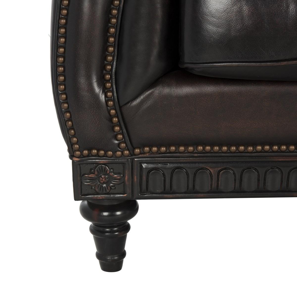 Classic Tufted Leather Nailhead Sofa Safavieh Com