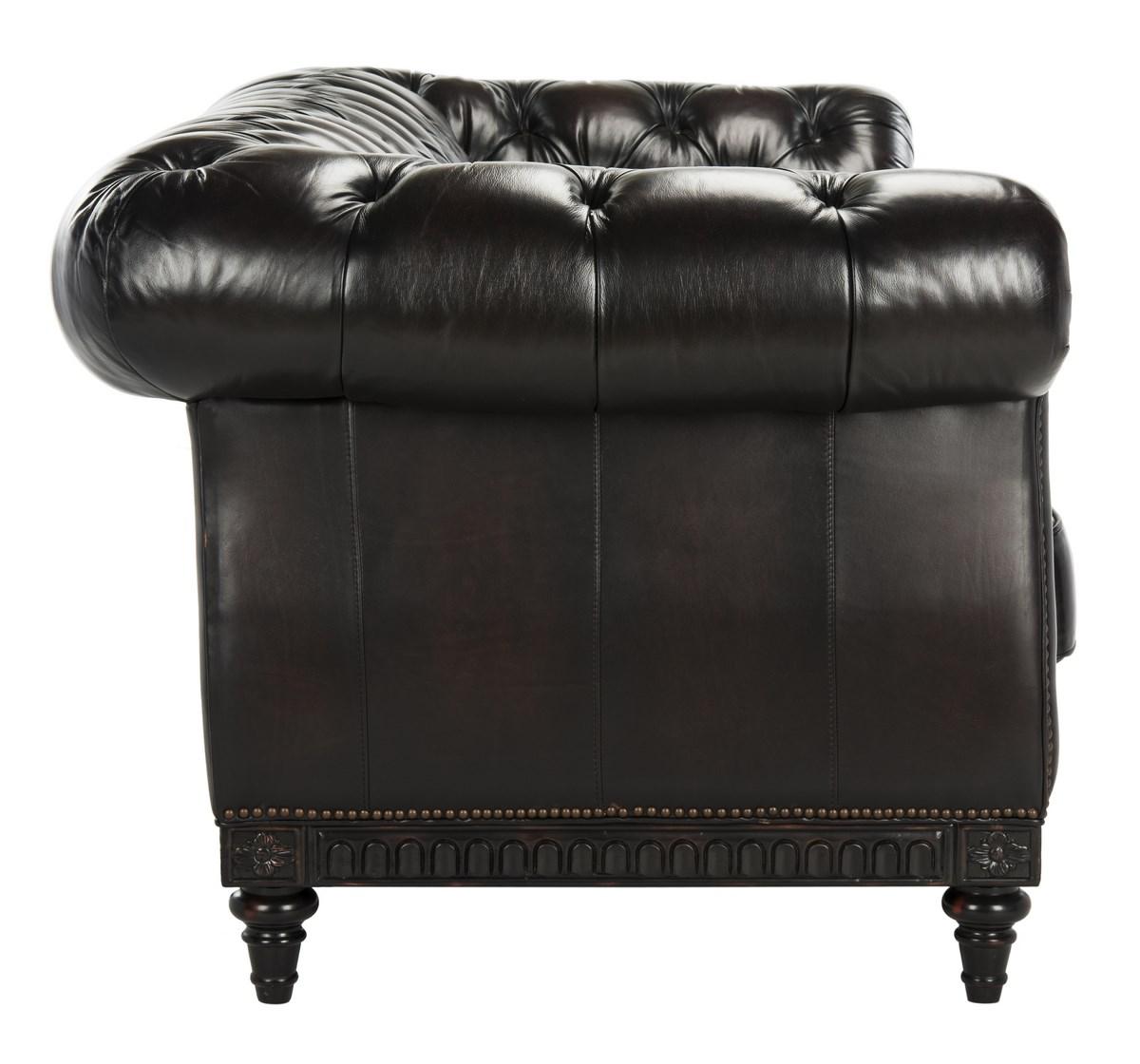 Classic Tufted Leather Nailhead Sofa Safavieh Com
