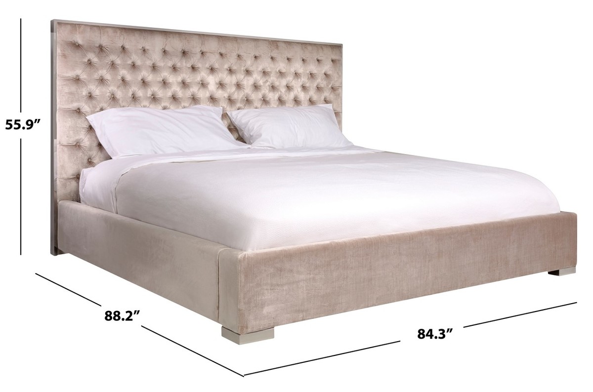 Safavieh Chesterfield Tufted Upholstered Headboard King Bed