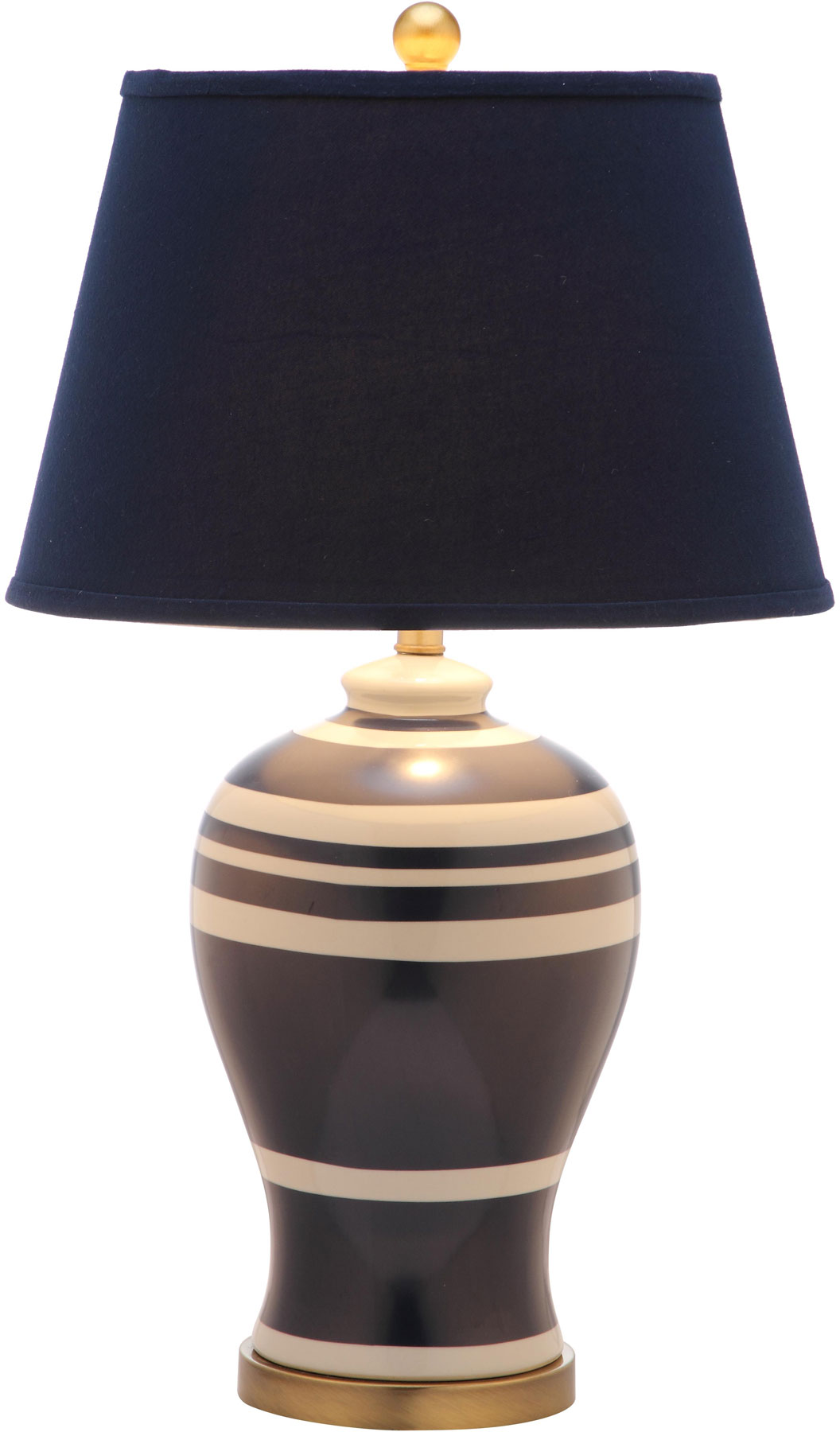 Lit4171a Set2 Table Lamps Lighting By Safavieh Pottery Stripe Ginger Jar Lamp Lit4171a Set2 Color Navy