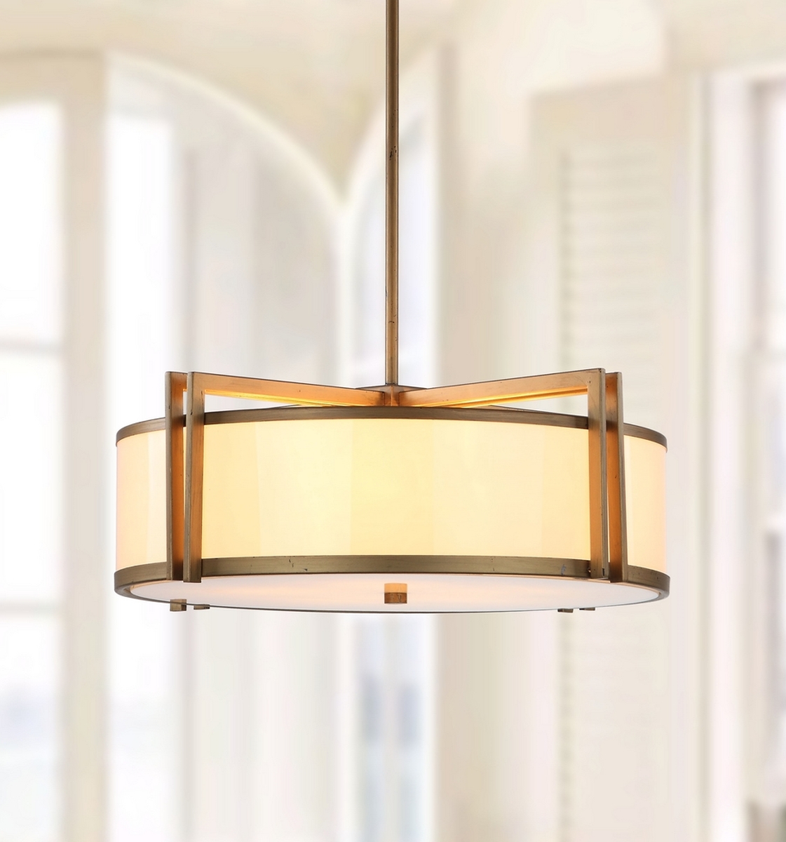 Lit4185a Pendants Lighting By Safavieh A Refined And Updated Take On Arts Crafts Style The Orb Drum Pendant Light Combines Cream Acrylic Shade With Straight Lined Steel Trim In