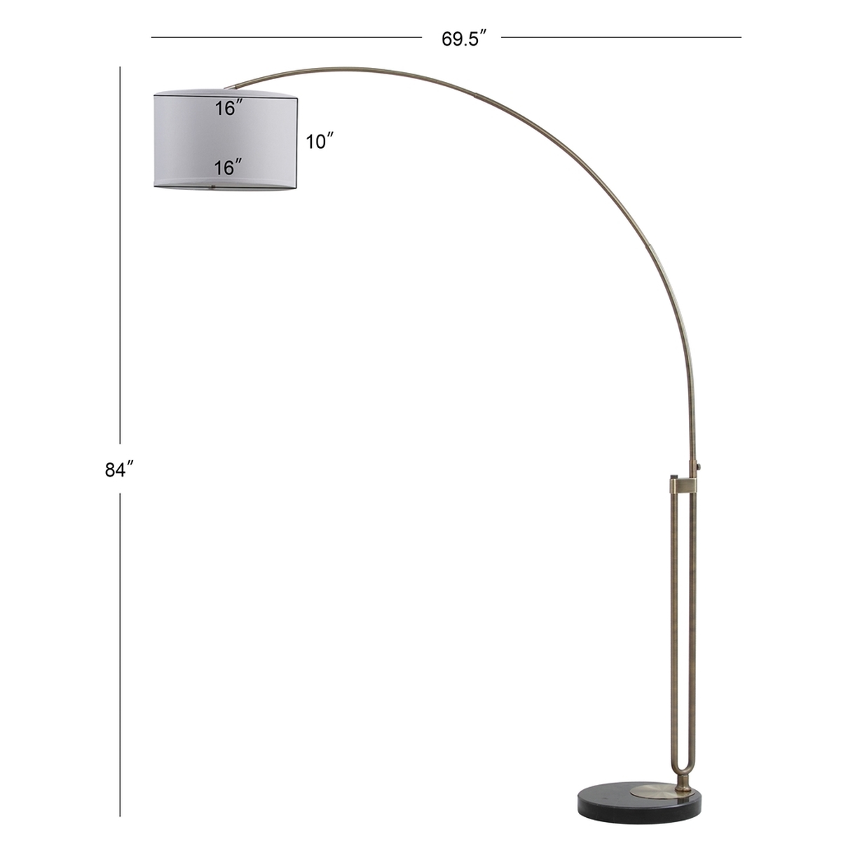 Lit4349a Floor Lamps Lighting By Safavieh Arc Floor Lamp Moves With Ease From Transitional To Contemporary Spaces Crafted Dramatically Curved Arm In Antique Brass Marble Base