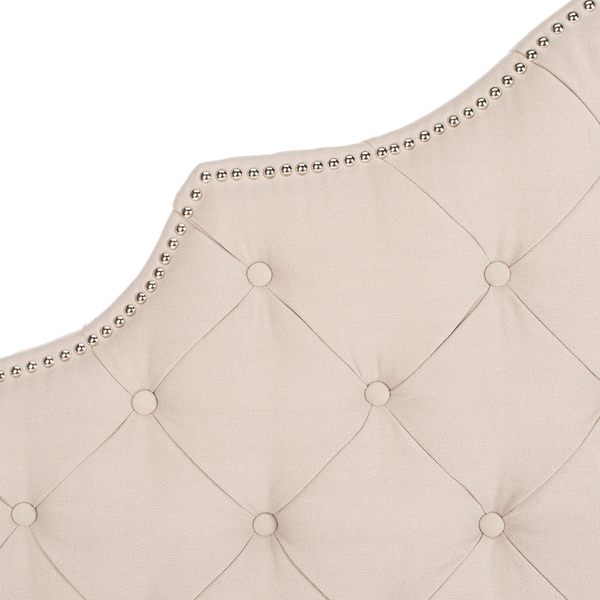 Arebelle Taupe Tufted Headboard Headboards Furniture by Safavieh
