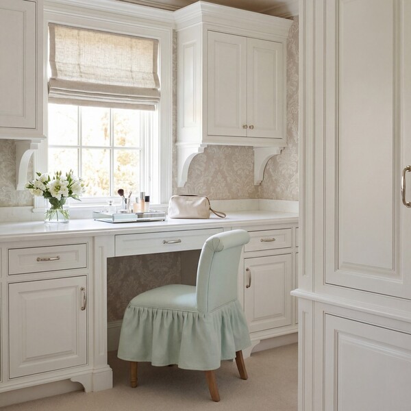 MCR4200B Ivy Vanity Stools | Blue Linen Vanity Chair - Safavieh