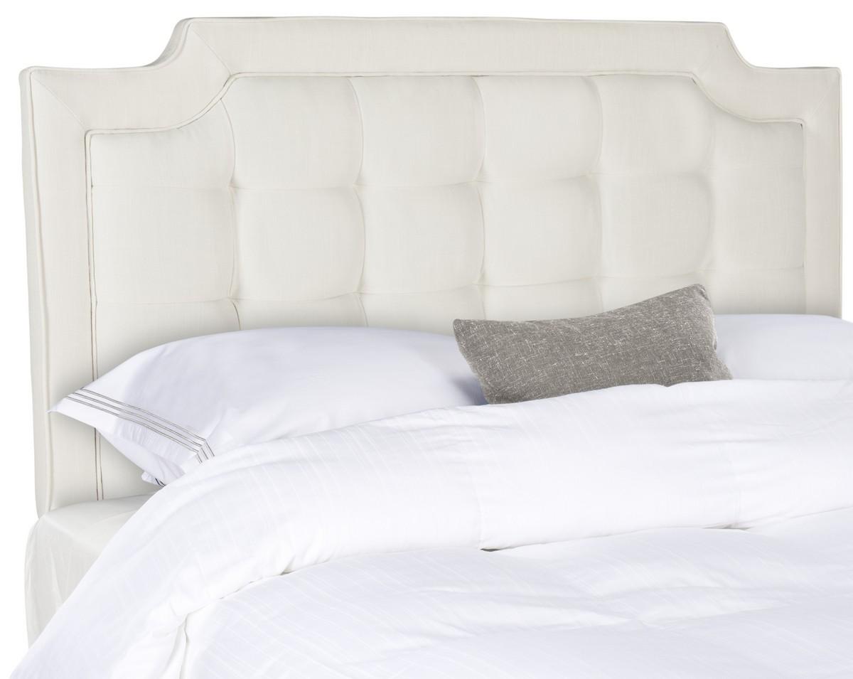 Sapphire Crème Tufted Linen Headboard Headboards Furniture by Safavieh