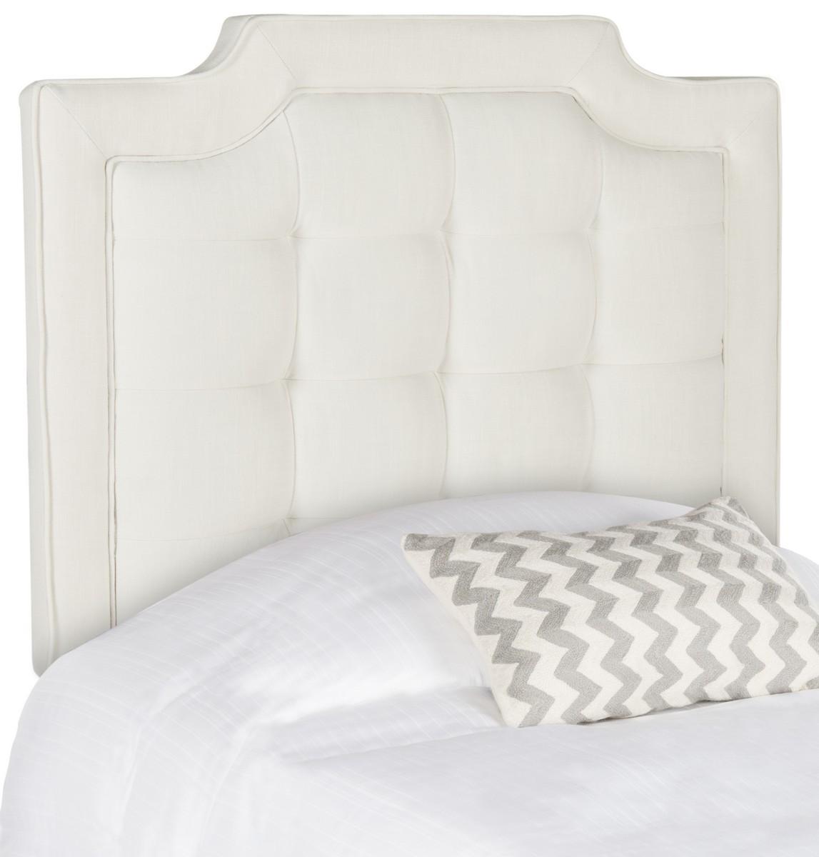 Sapphire Crème Tufted Linen Headboard Headboards Furniture by Safavieh