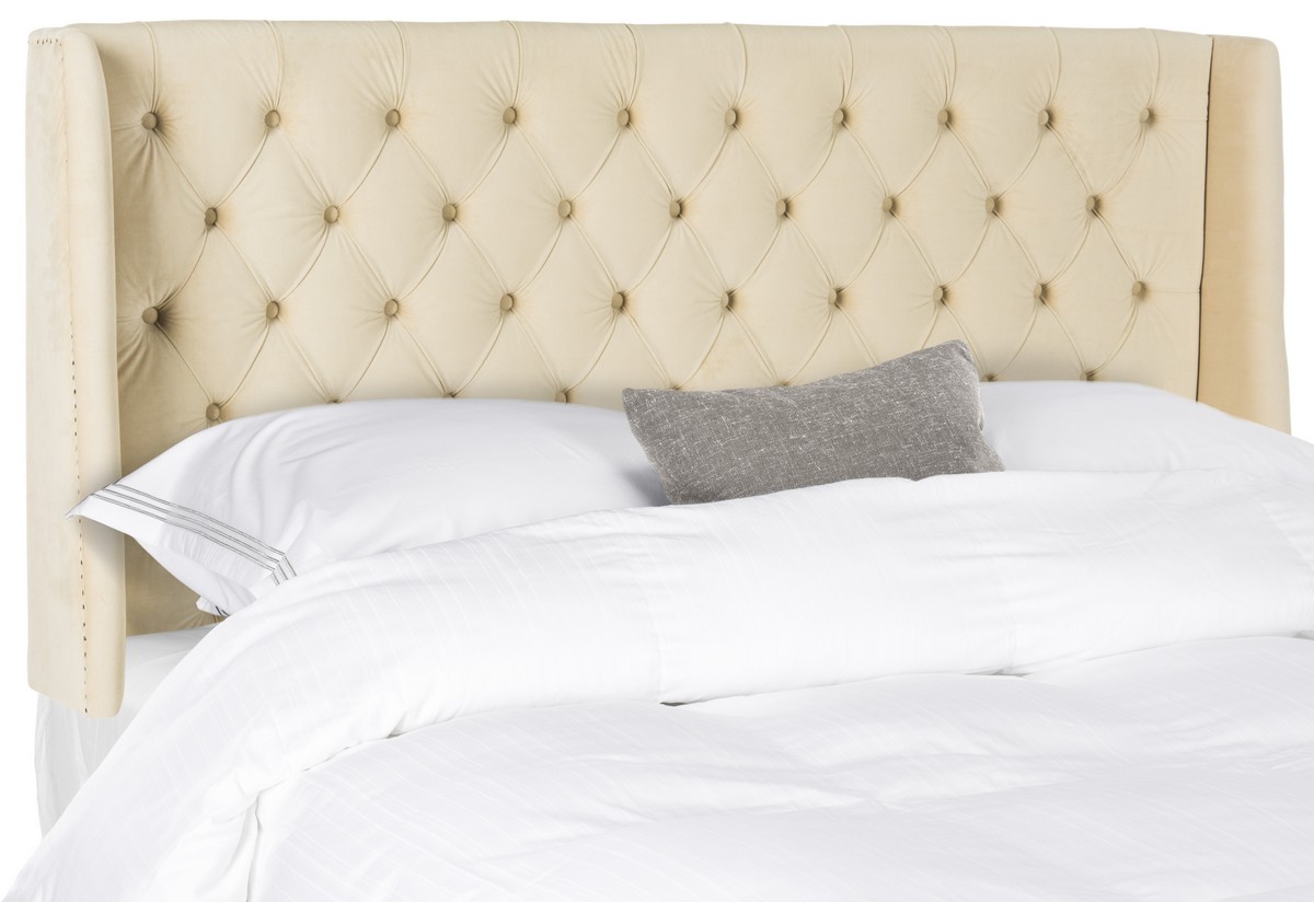 London Buckwheat Tufted Winged Headboard Flat Nail Heads Headboards