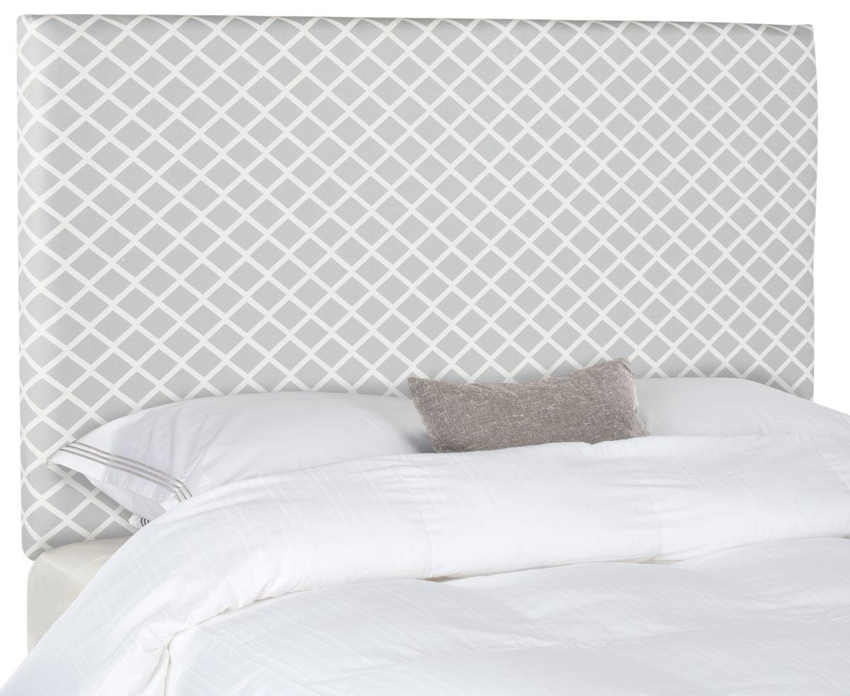 Sydney Grey & White Lattice Headboard Headboards Furniture by Safavieh