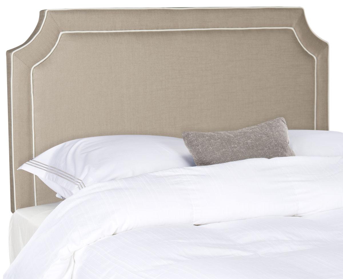 Dane Grey & White Piping Headboard Headboards Furniture by Safavieh