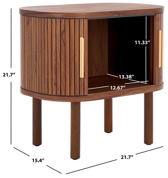 bedsidedrama BROWN サイズ2 SAFAVIEH Couture Zeus Rustic Nightstand with 2 Drawers, Medium Oak