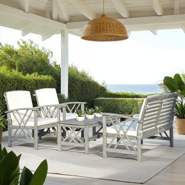 PAT7008B Patio Sets - 4 Piece - Furniture by Safavieh