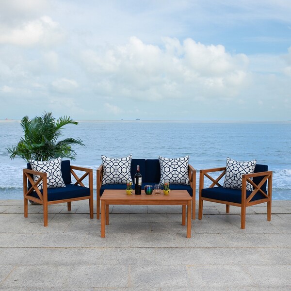 PAT7031K Patio Sets 4 Piece Furniture by Safavieh