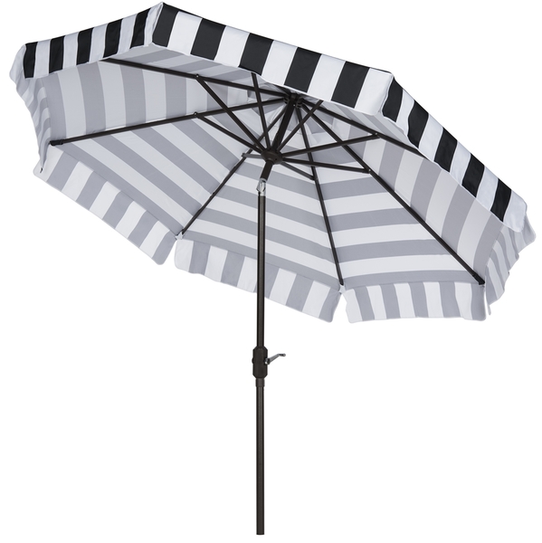 black and white damask patio umbrella Elsa Fashion Line 9' - / Summer is the season to host friends and families outdoors within the warm and inviting space of your beautiful patio and everything needs to be perfect to impress them all DestinationGear 6-ft Aluminum Black Push-button