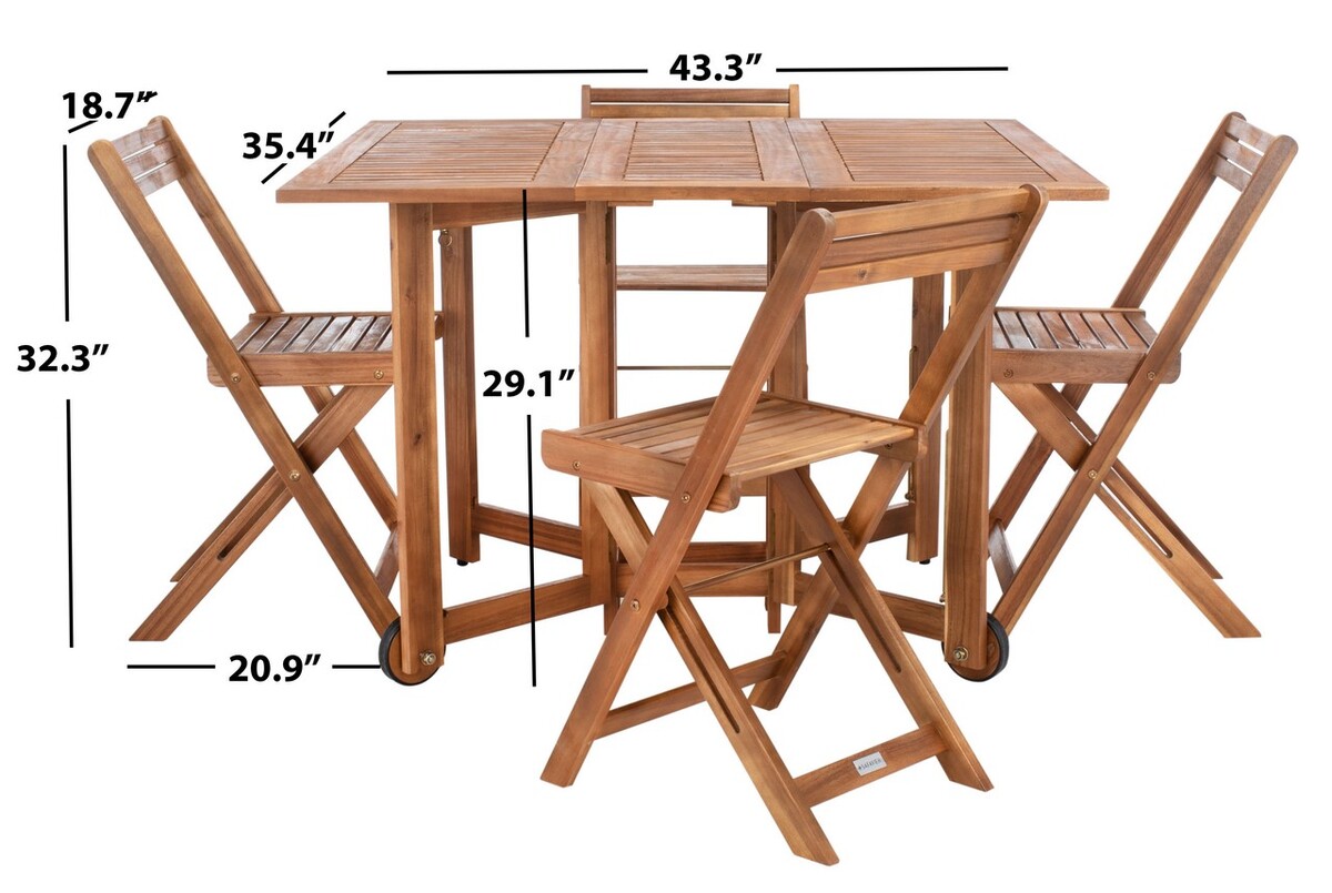 folding table and 4 chairs