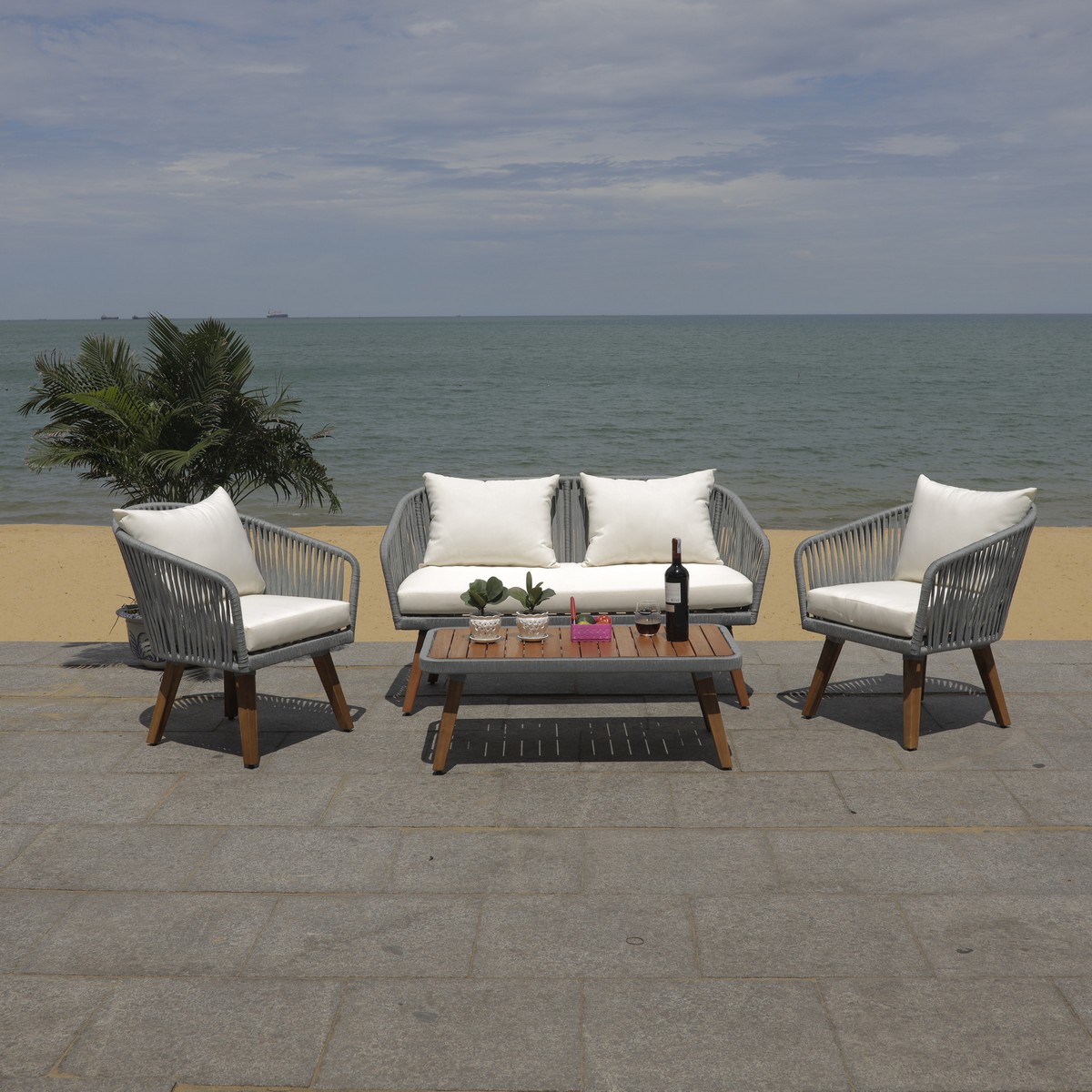 PAT7074A Patio Sets - 4 Piece - Furniture by Safavieh PAT7074A Patio Sets - 4 Piece - Furniture by Safavieh on Safavieh Ransin id=46492