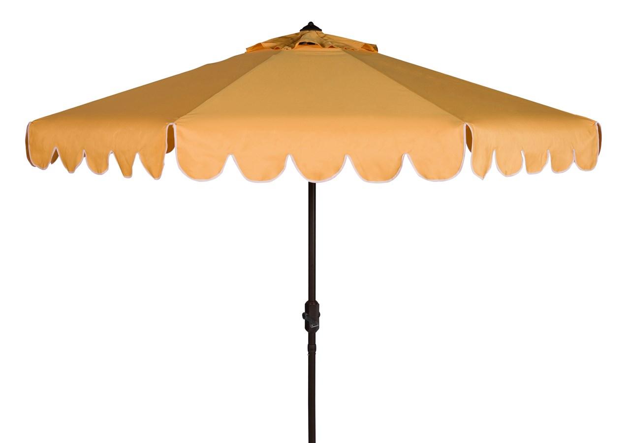 Umbrellas Patio Furniture Safavieh Venice Single Scallop 9ft Crank Outdoor Auto Tilt Umbrella Item Pat8010d Color Yellow White