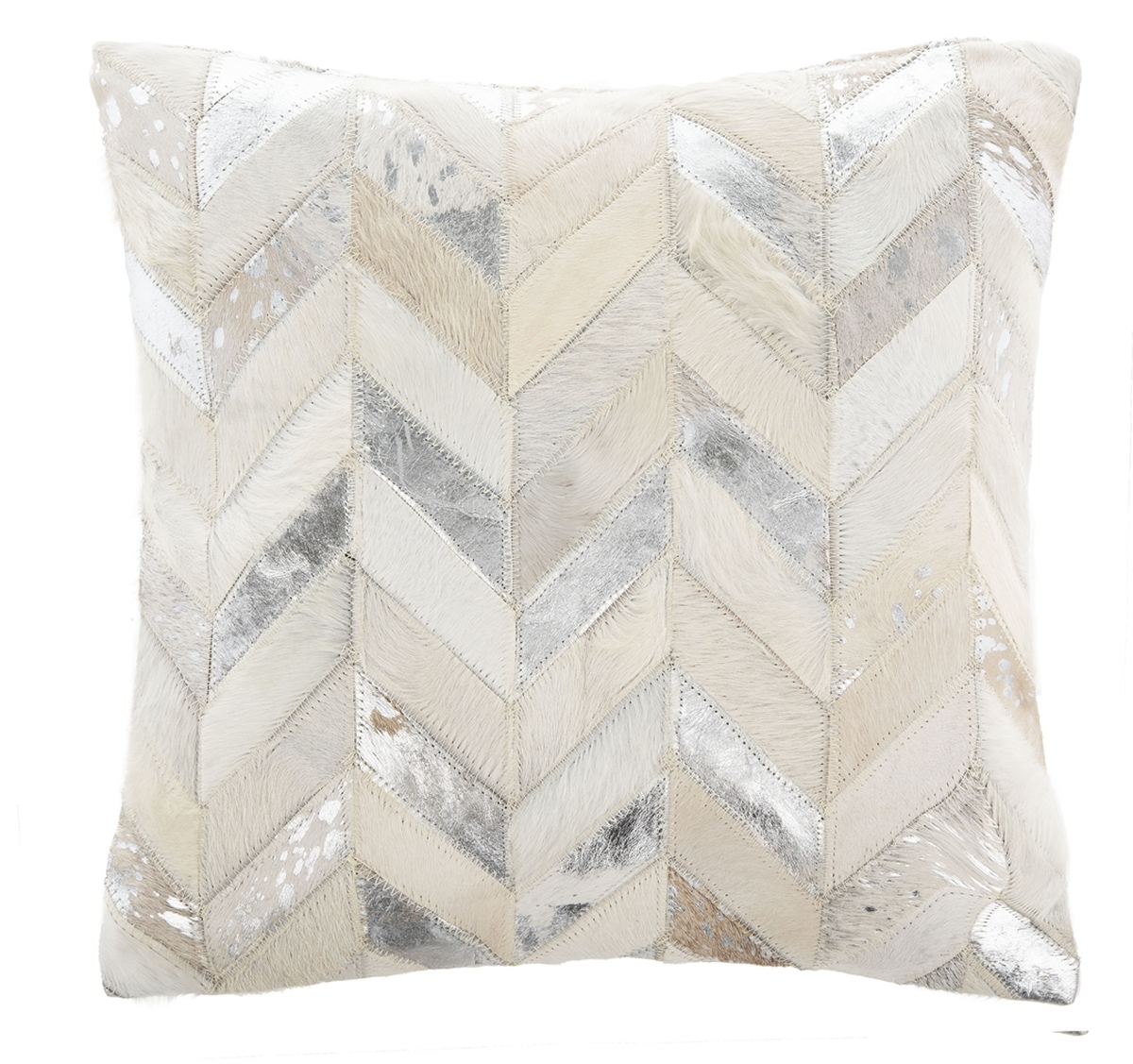 metallic cowhide pillow