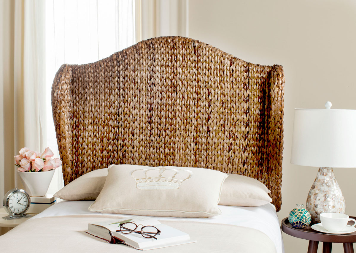 Nadine Brown Winged Headboard Headboards Furniture by Safavieh