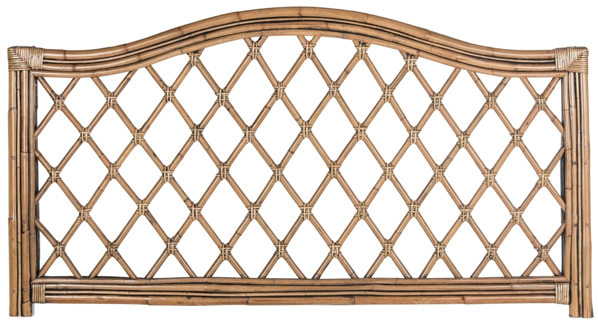 Gabrielle Brown/Multi Wicker Headboard Headboards Furniture by Safavieh