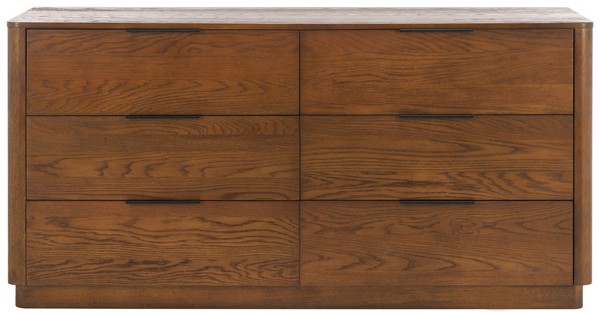 brown dresser set Lowboy Dresser - 6 Drawer - Solid Wood Storage main image 0