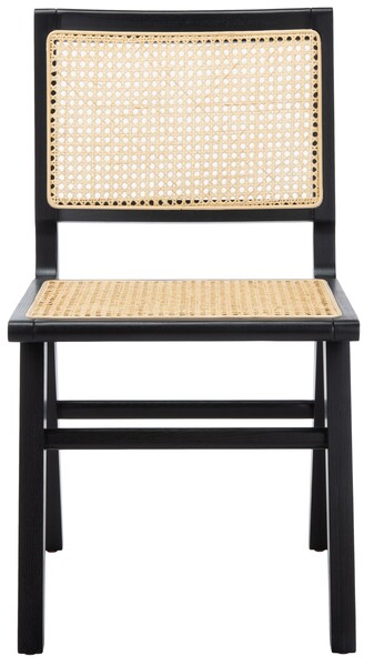 black wood and cane dining chair