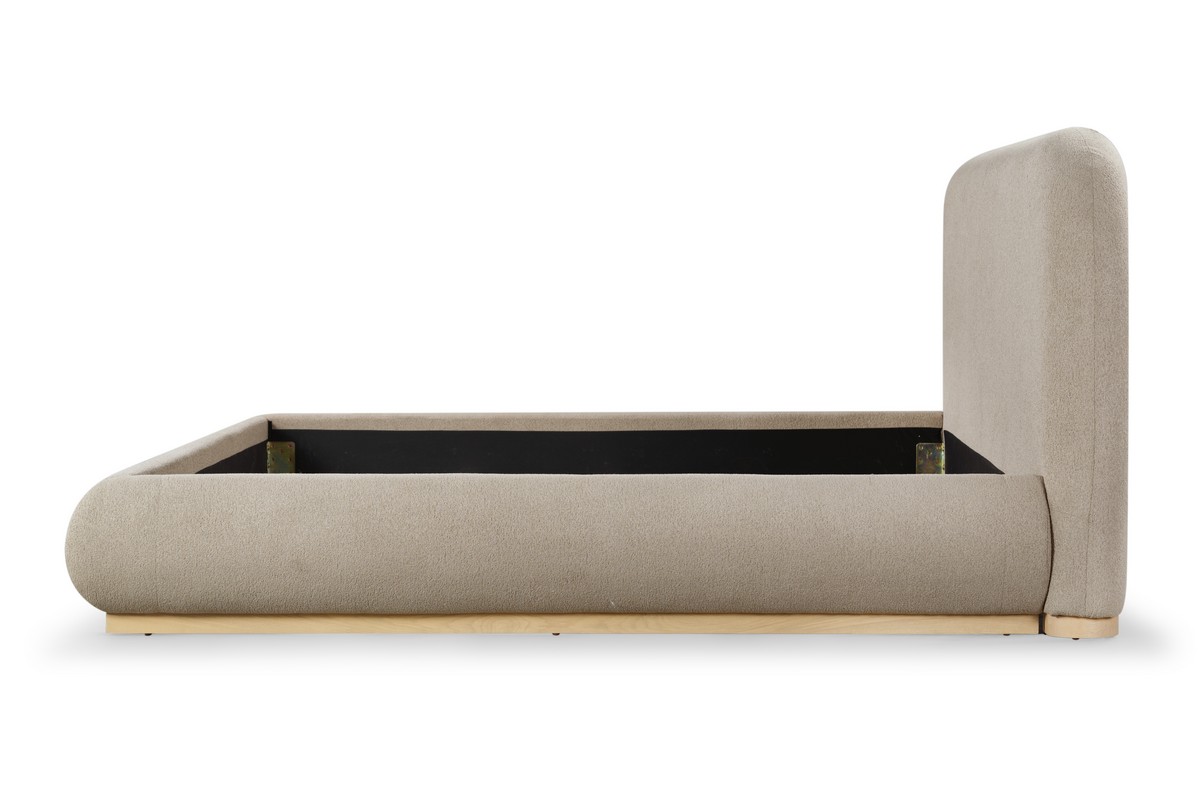 Jennabryanna Boucle Bed in Light Brown / Natural, detail view