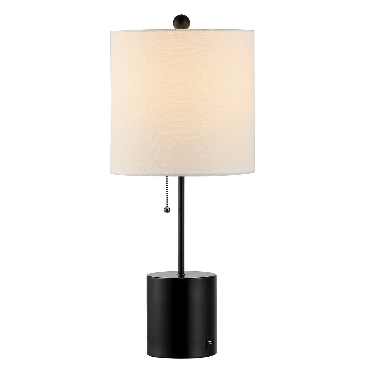 Black Metal LED Table Lamp Geometric Cylinder Lampshades Cotton LED Light Bulb