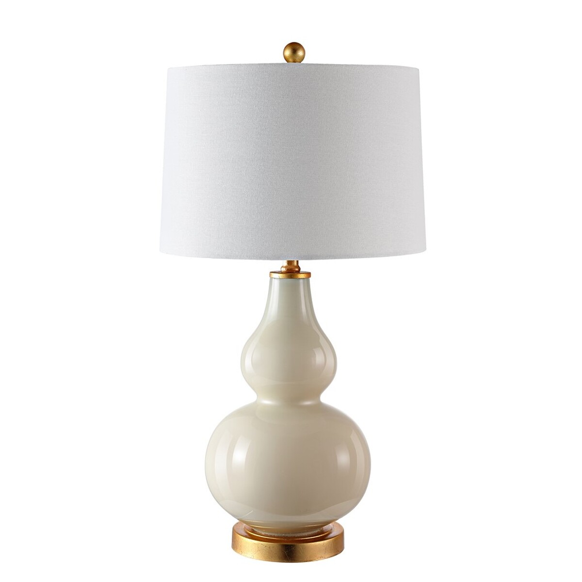 cream and gold lamp