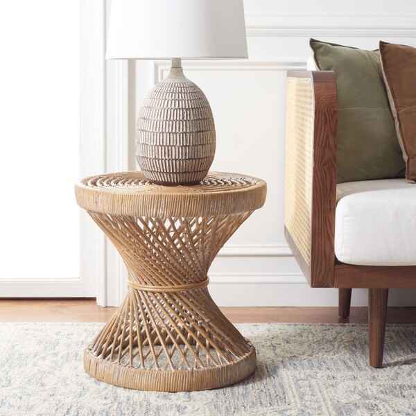 SAFAVIEH Couture Tyleigh Natural Rattan Accent Table