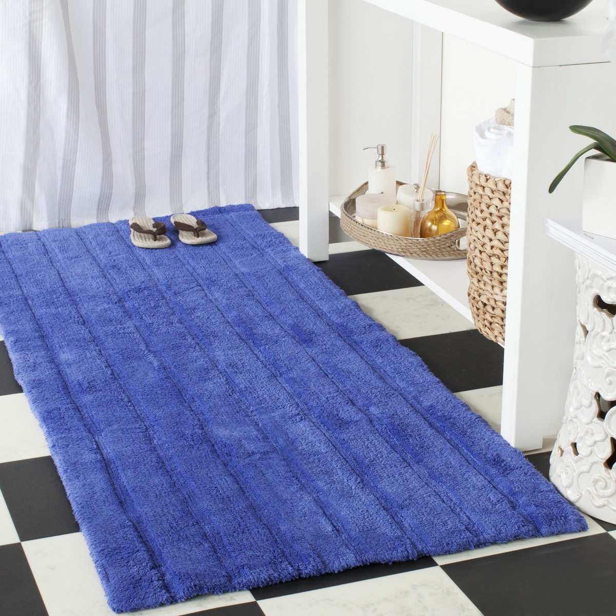 Rug PMB720I SPA STRIPE TUFTED Bath Mats Area Rugs by Safavieh