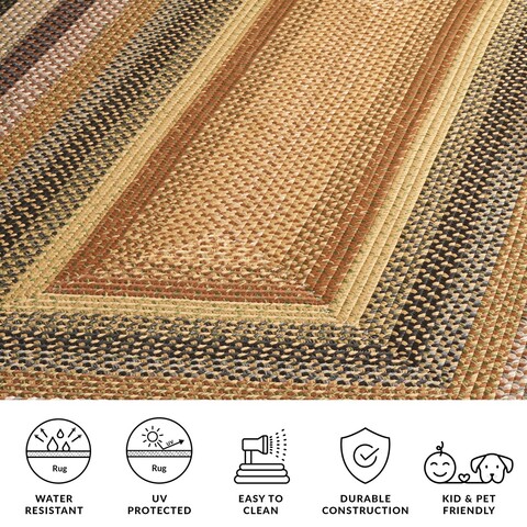 Braided BRD308A | Country Floral Multicolor Area Rug - Safavieh