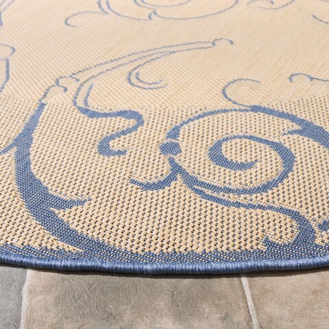 Blue Vine Scroll Area Rug | Safavieh Indoor-Outdoor Rugs