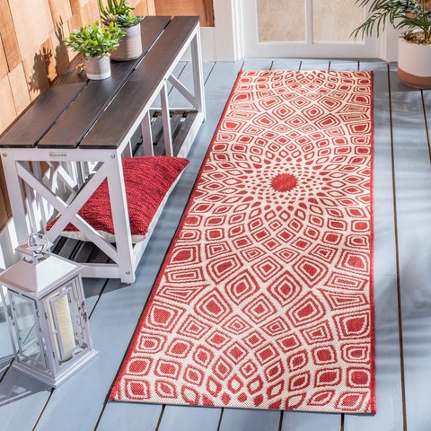 Courtyard Indoor Outdoor Rug | Red & Beige – Safavieh.com