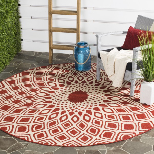 Courtyard Indoor Outdoor Rug | Red & Beige – Safavieh.com