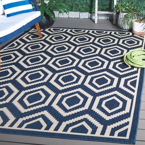 Navy Indoor or Outdoor Area Rug - Safavieh Courtyard Rugs